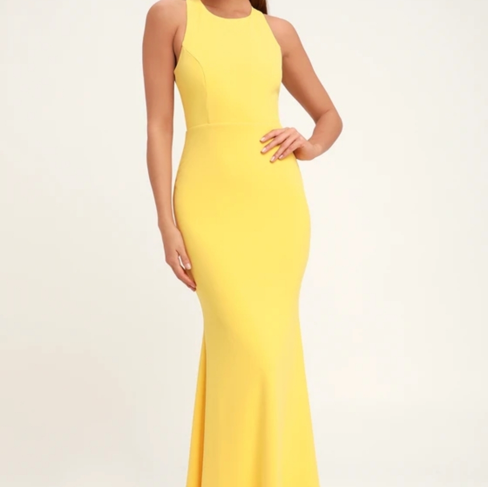Lulu's yellow long formal dress